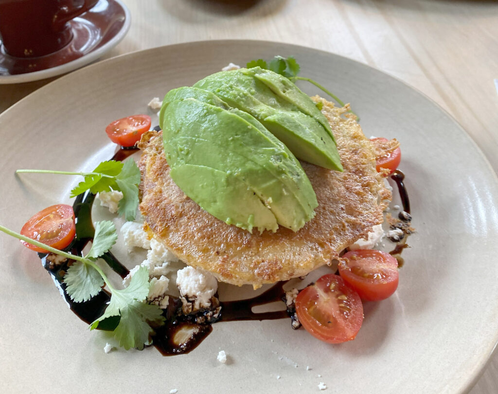 C1 Espresso Savoury Crumpets with Avocado & halloumi 